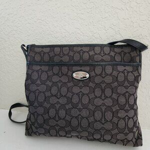 Coach Signature Jacquard Black Filer Crossbody Bag Purse